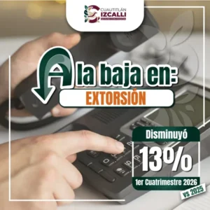 Extorsión baja 13% en Cuautitlán Izcalli