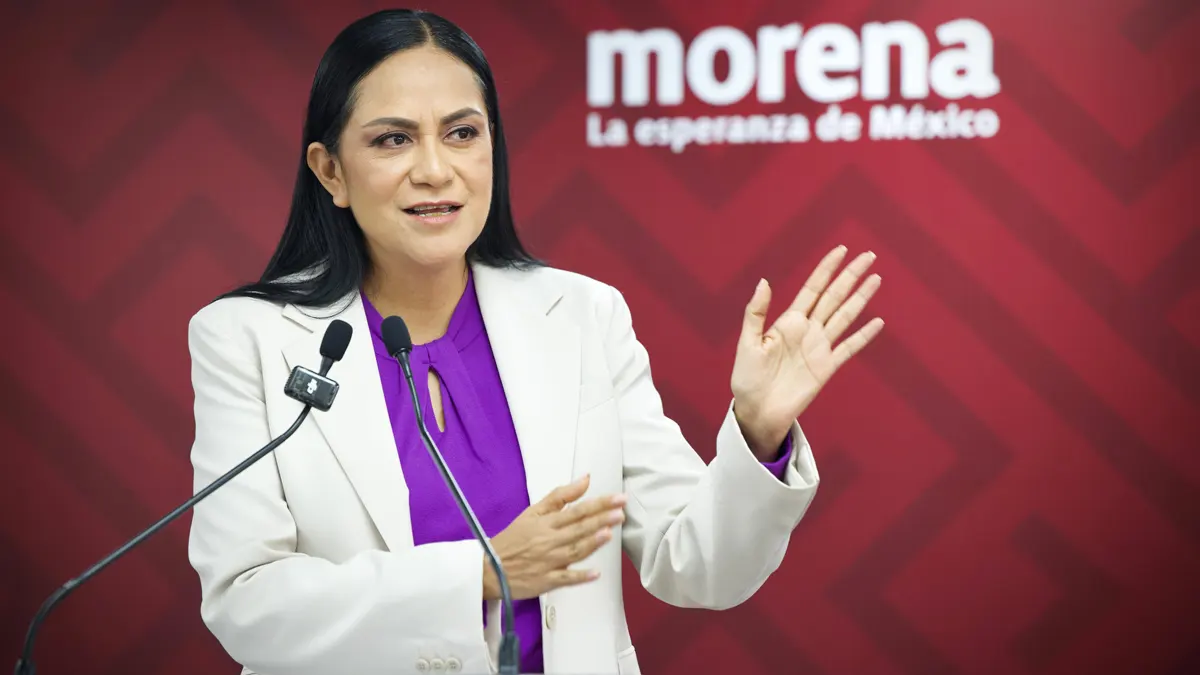 Ariadna Montiel, presidenta de Morena, en conferencia de prensa